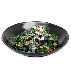 Kale Salad in a black bowl